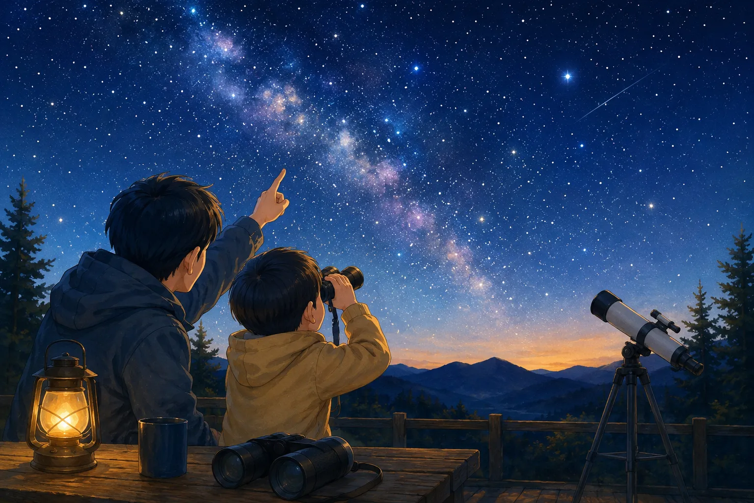 子どもの天体観測デビューに。天体望遠鏡の前に双眼鏡がおすすめな理由